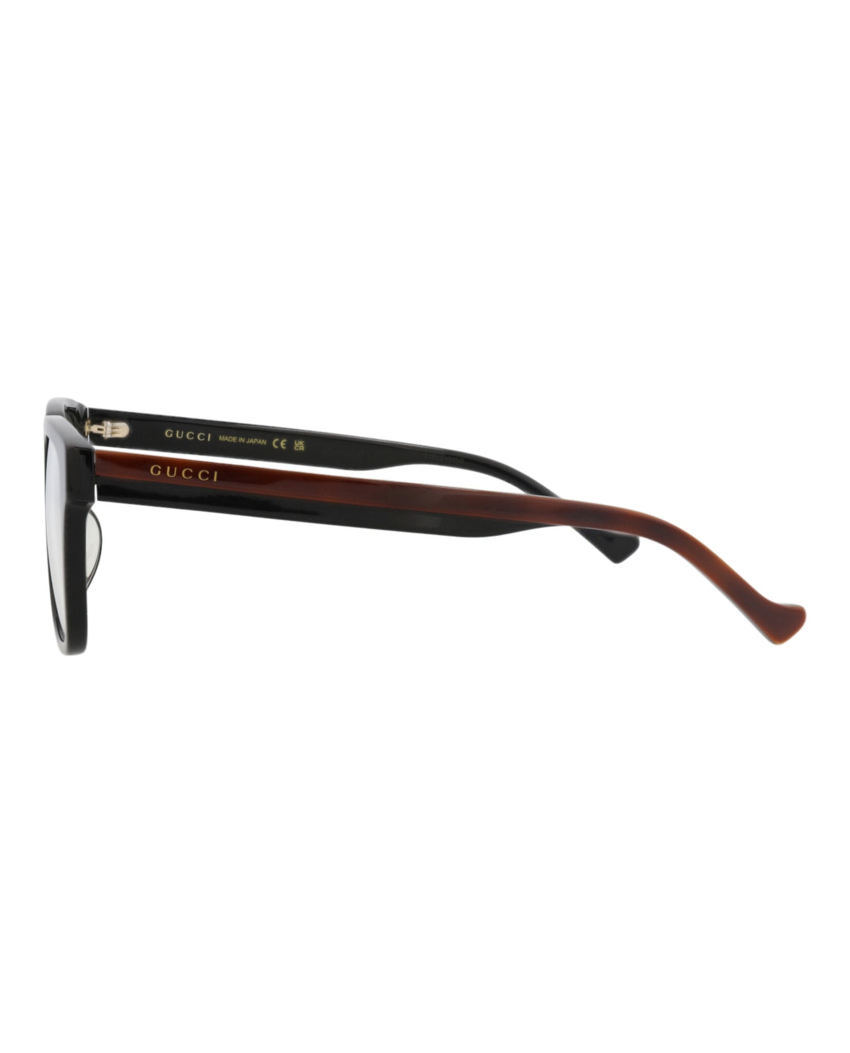 Gucci Gucci Mens Square/Rectangle Black Havana Transparent Fashion Designer Eyewear