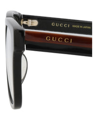 Gucci Gucci Mens Square/Rectangle Black Havana Transparent Fashion Designer Eyewear