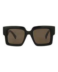 Gucci Gucci Womens Square/Rectangle Black Black Brown Fashion Designer Eyewear