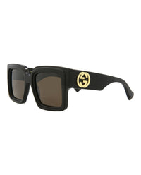 Gucci Gucci Womens Square/Rectangle Black Black Brown Fashion Designer Eyewear