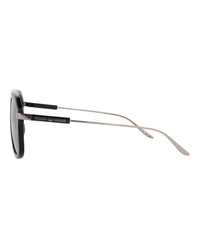 Gucci Mens Aviator Black Ruthenium Silver Fashion Designer Eyewear