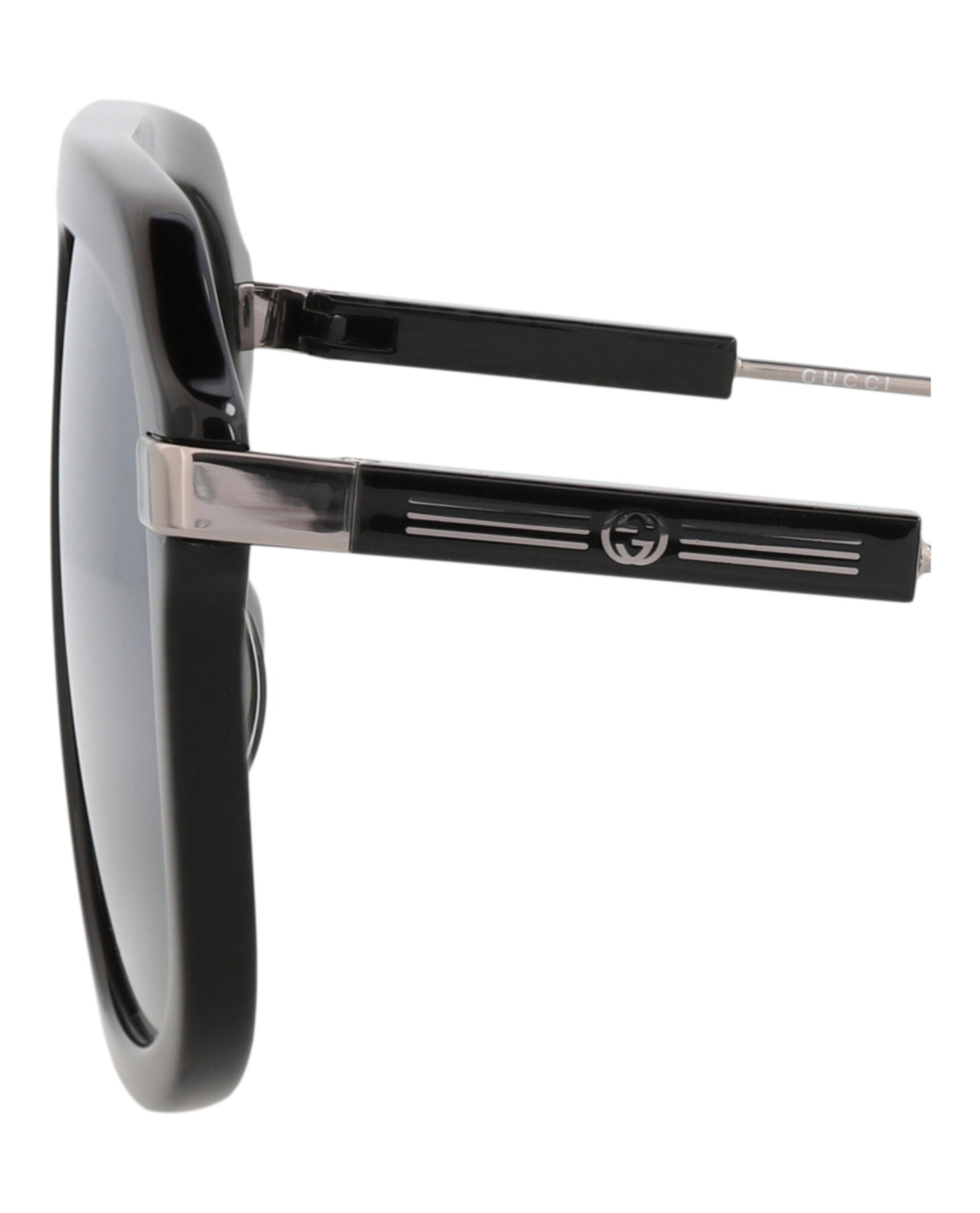 Gucci Mens Aviator Black Ruthenium Silver Fashion Designer Eyewear