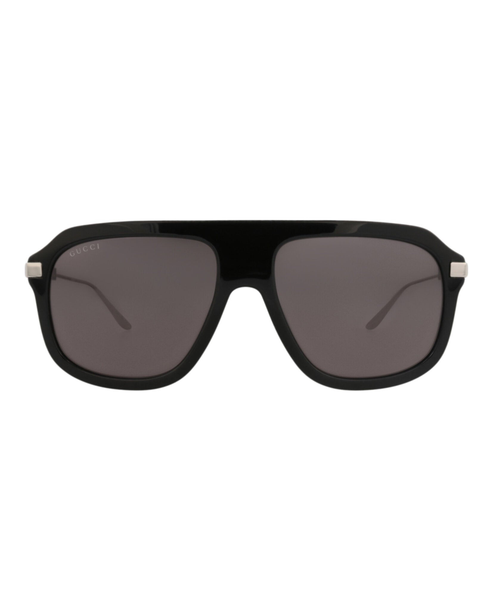 Gucci Mens Aviator Black Silver Grey Fashion Designer Eyewear