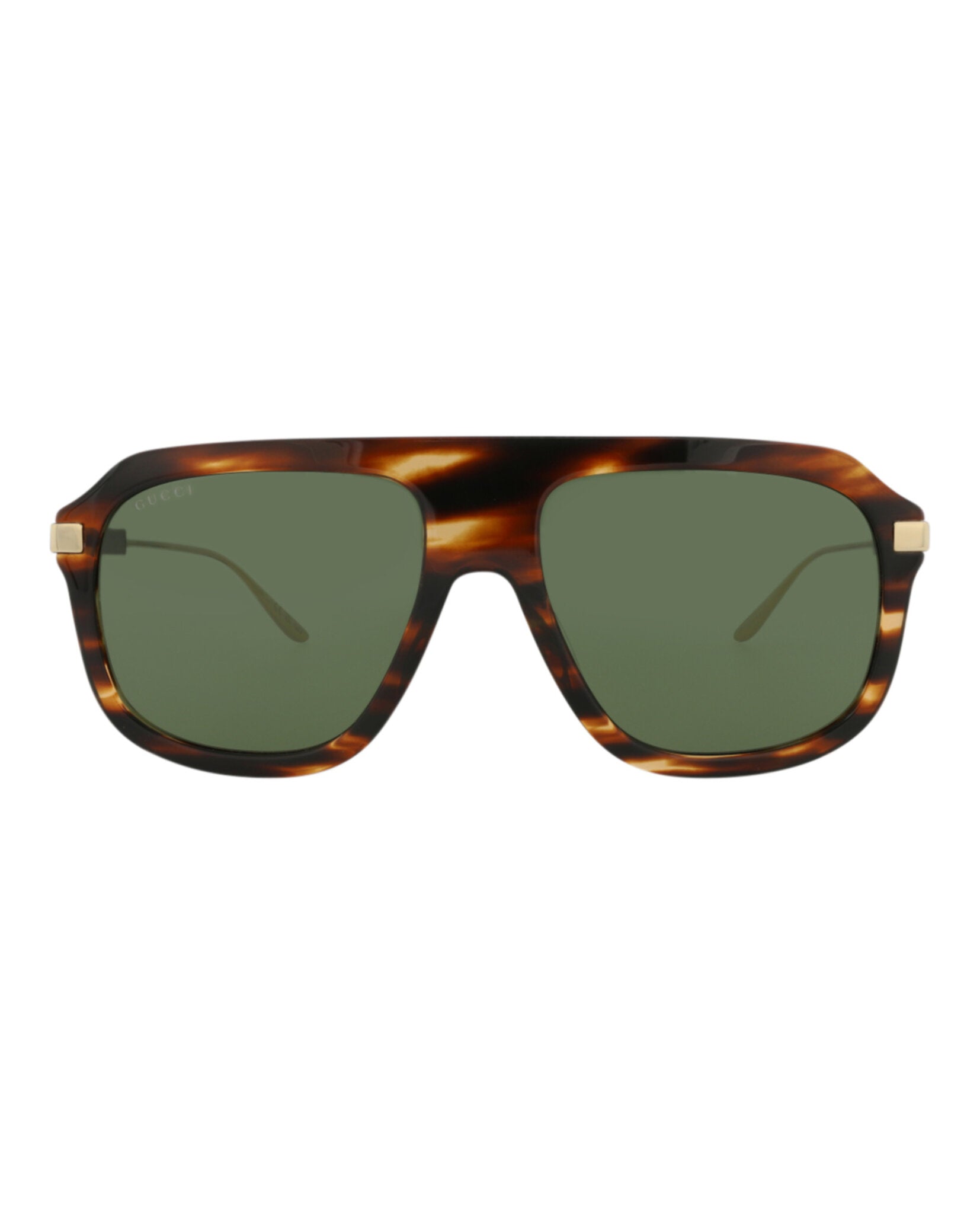 Gucci Mens Aviator Havana Gold Green Fashion Designer Eyewear