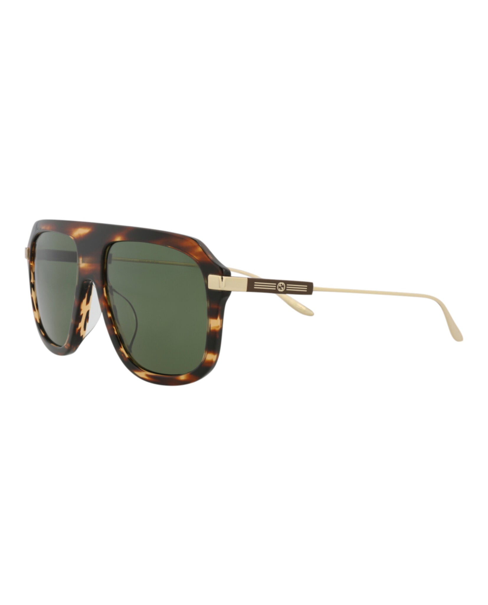 Gucci Mens Aviator Havana Gold Green Fashion Designer Eyewear