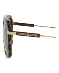 Gucci Mens Aviator Havana Gold Green Fashion Designer Eyewear
