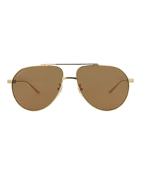 Gucci Mens Aviator Gold Gold Brown Fashion Designer Eyewear