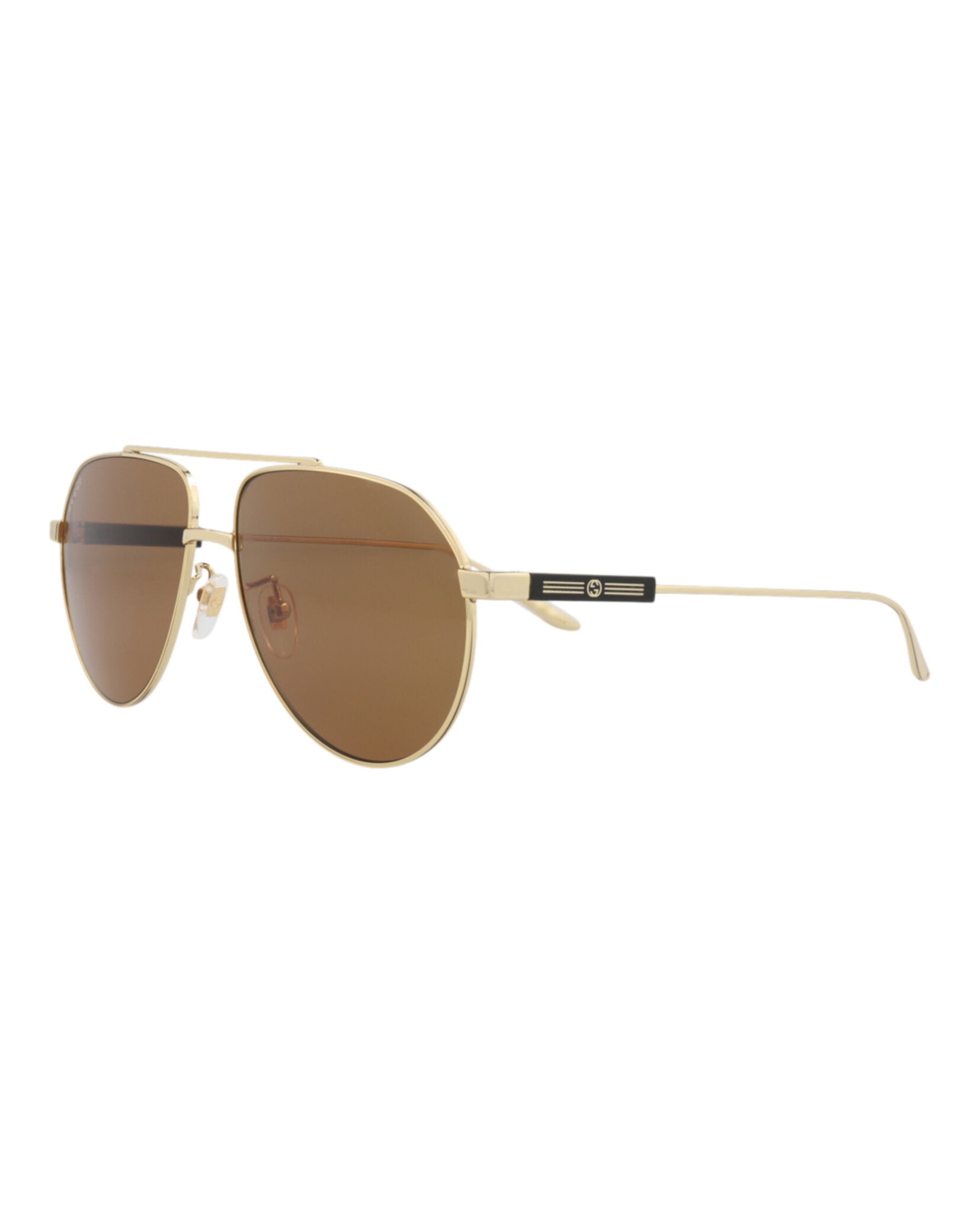 Gucci Mens Aviator Gold Gold Brown Fashion Designer Eyewear