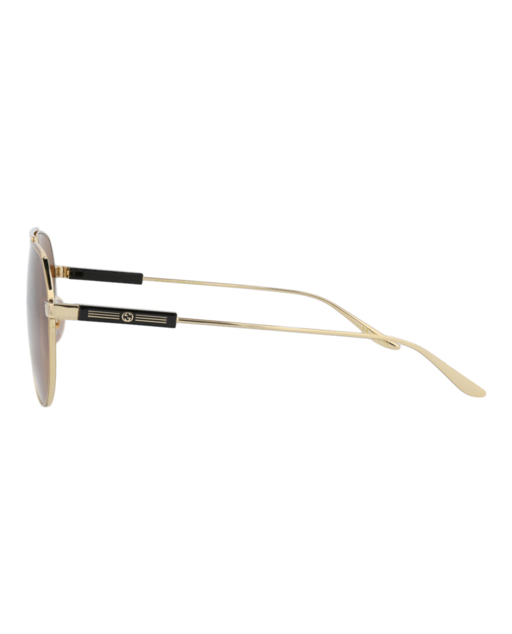 Gucci Mens Aviator Gold Gold Brown Fashion Designer Eyewear