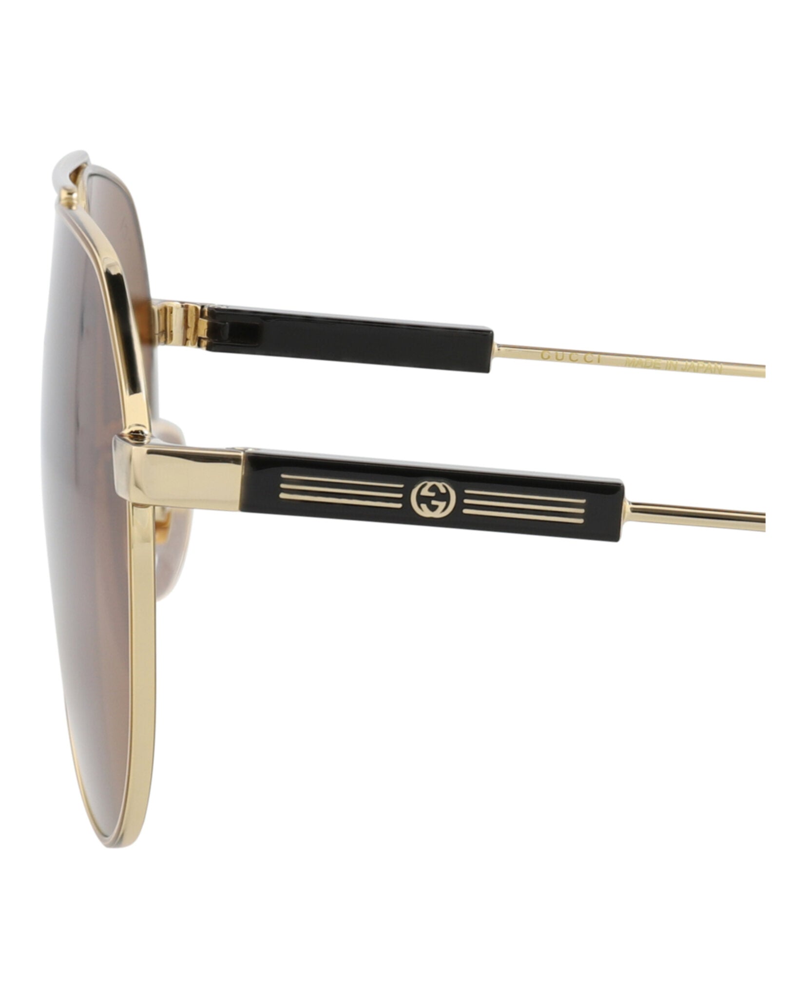 Gucci Mens Aviator Gold Gold Brown Fashion Designer Eyewear