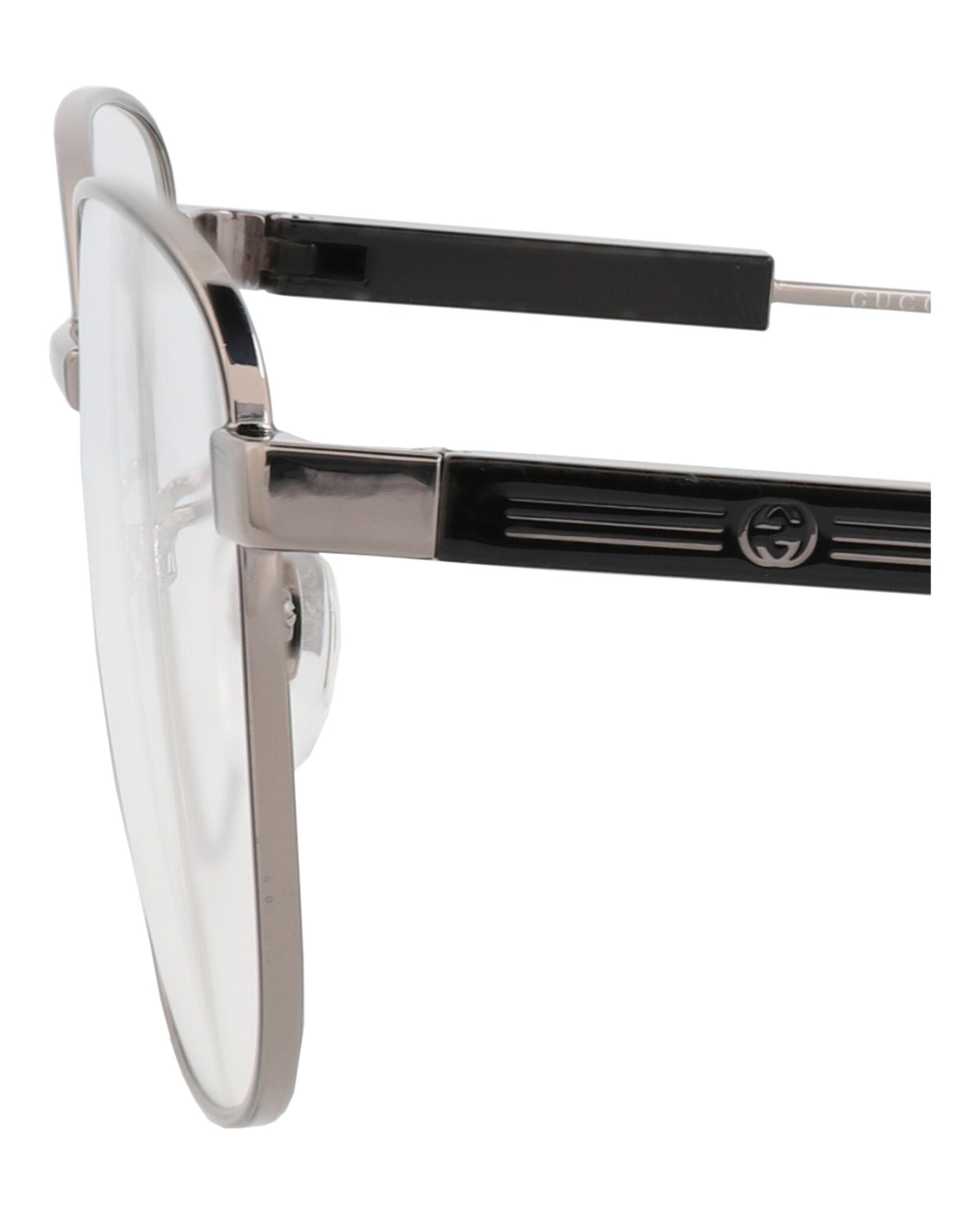 Gucci Mens Square/Rectangle Ruthenium Ruthenium Transparent Fashion Designer Eyewear