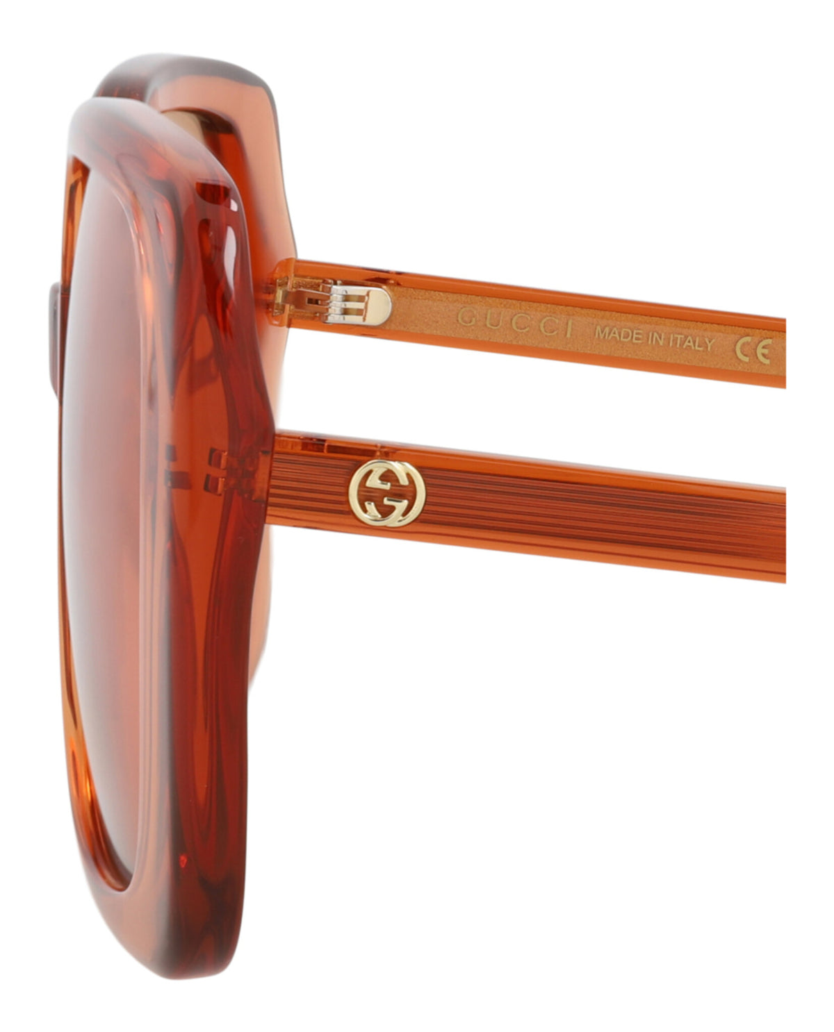 Gucci Gucci Womens Square/Rectangle Orange Orange Orange Fashion Designer Eyewear