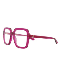 Gucci Gucci Womens Square/Rectangle Pink Pink Transparent Fashion Designer Eyewear