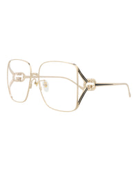 Gucci Womens Square/Rectangle Gold Gold Transparent Fashion Designer Eyewear