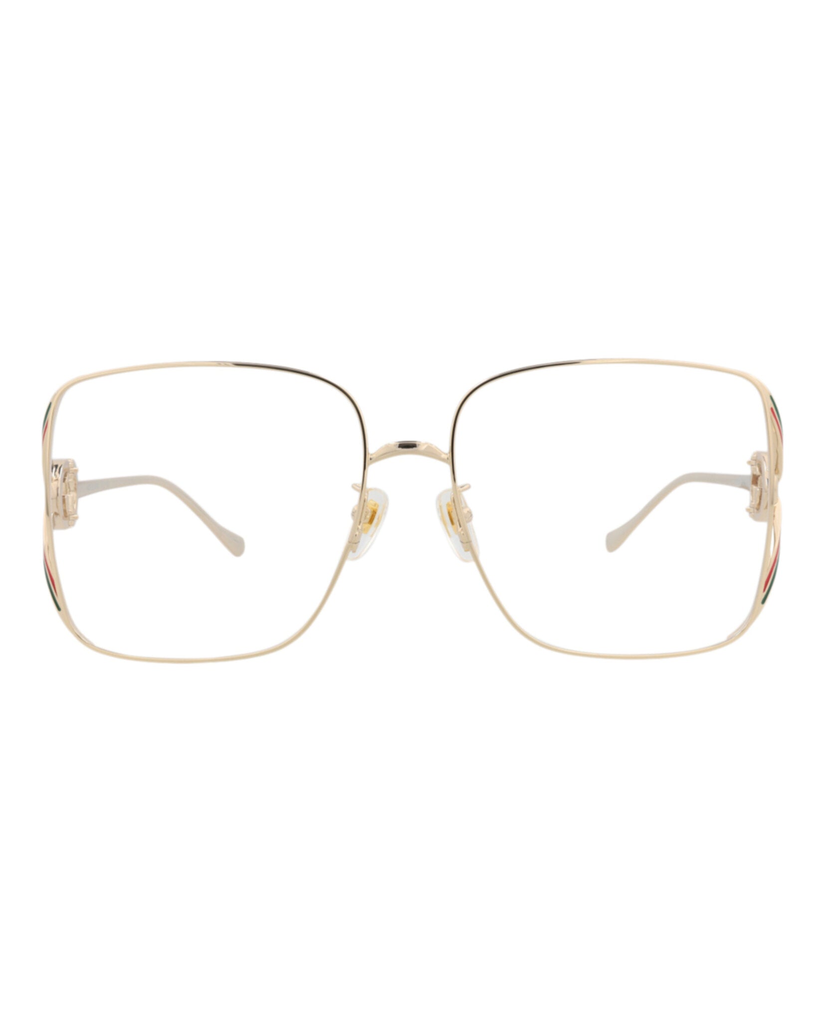 Gucci Gucci Womens Square/Rectangle Gold Gold Transparent Fashion Designer Eyewear