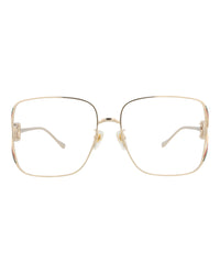 Gucci Gucci Womens Square/Rectangle Gold Gold Transparent Fashion Designer Eyewear