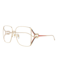 Gucci Gucci Womens Square/Rectangle Gold Gold Transparent Fashion Designer Eyewear