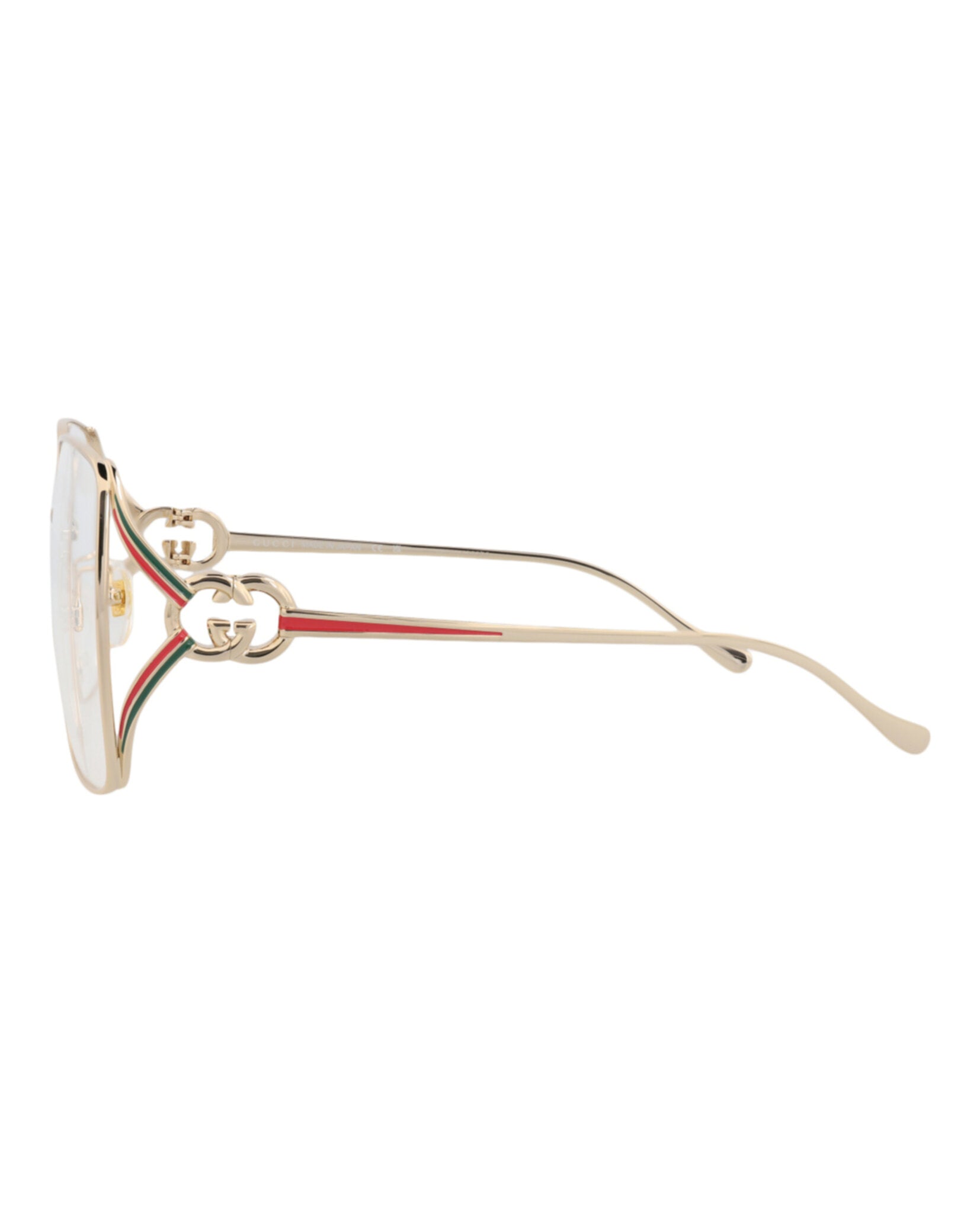 Gucci Gucci Womens Square/Rectangle Gold Gold Transparent Fashion Designer Eyewear