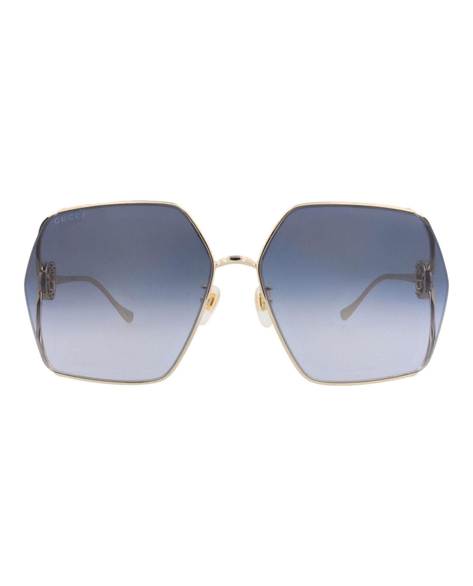 Gucci Gucci Womens Square/Rectangle Gold Gold Grey Fashion Designer Eyewear