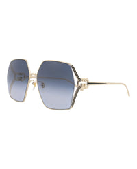 Gucci Gucci Womens Square/Rectangle Gold Gold Grey Fashion Designer Eyewear