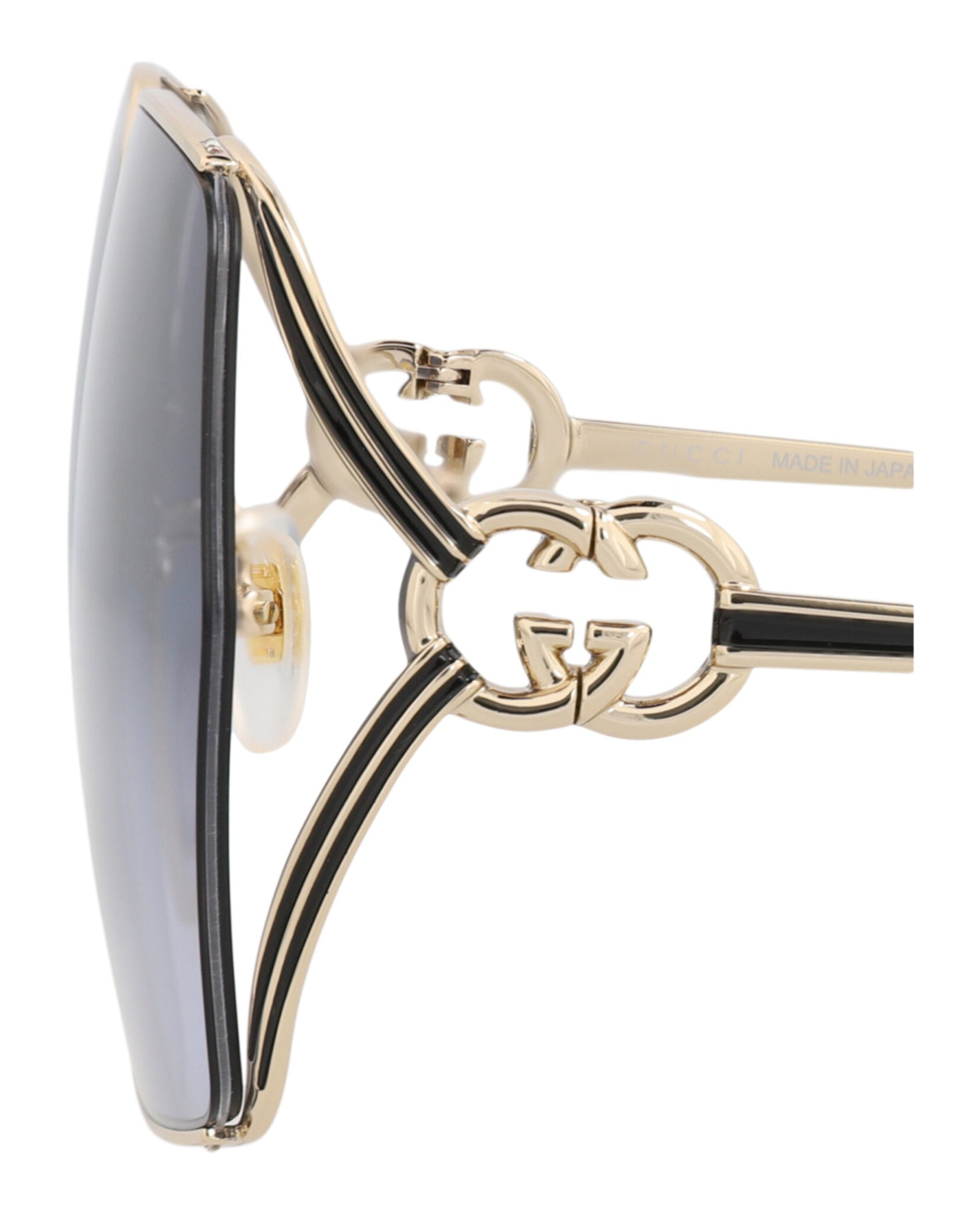 Gucci Gucci Womens Square/Rectangle Gold Gold Grey Fashion Designer Eyewear