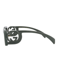 Gucci Womens Square/Rectangle Grey Grey Smoke Fashion Designer Eyewear