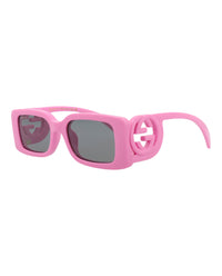 Gucci Womens Square/Rectangle Pink Pink Grey Fashion Designer Eyewear