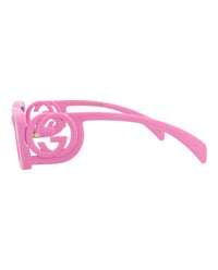 Gucci Womens Square/Rectangle Pink Pink Grey Fashion Designer Eyewear