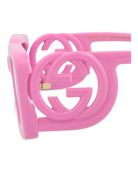Gucci Womens Square/Rectangle Pink Pink Grey Fashion Designer Eyewear