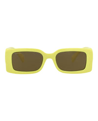 Gucci Womens Square/Rectangle Yellow Yellow Brown Fashion Designer Eyewear