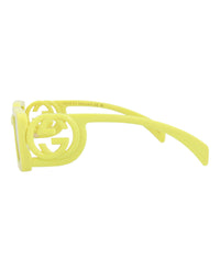Gucci Womens Square/Rectangle Yellow Yellow Brown Fashion Designer Eyewear