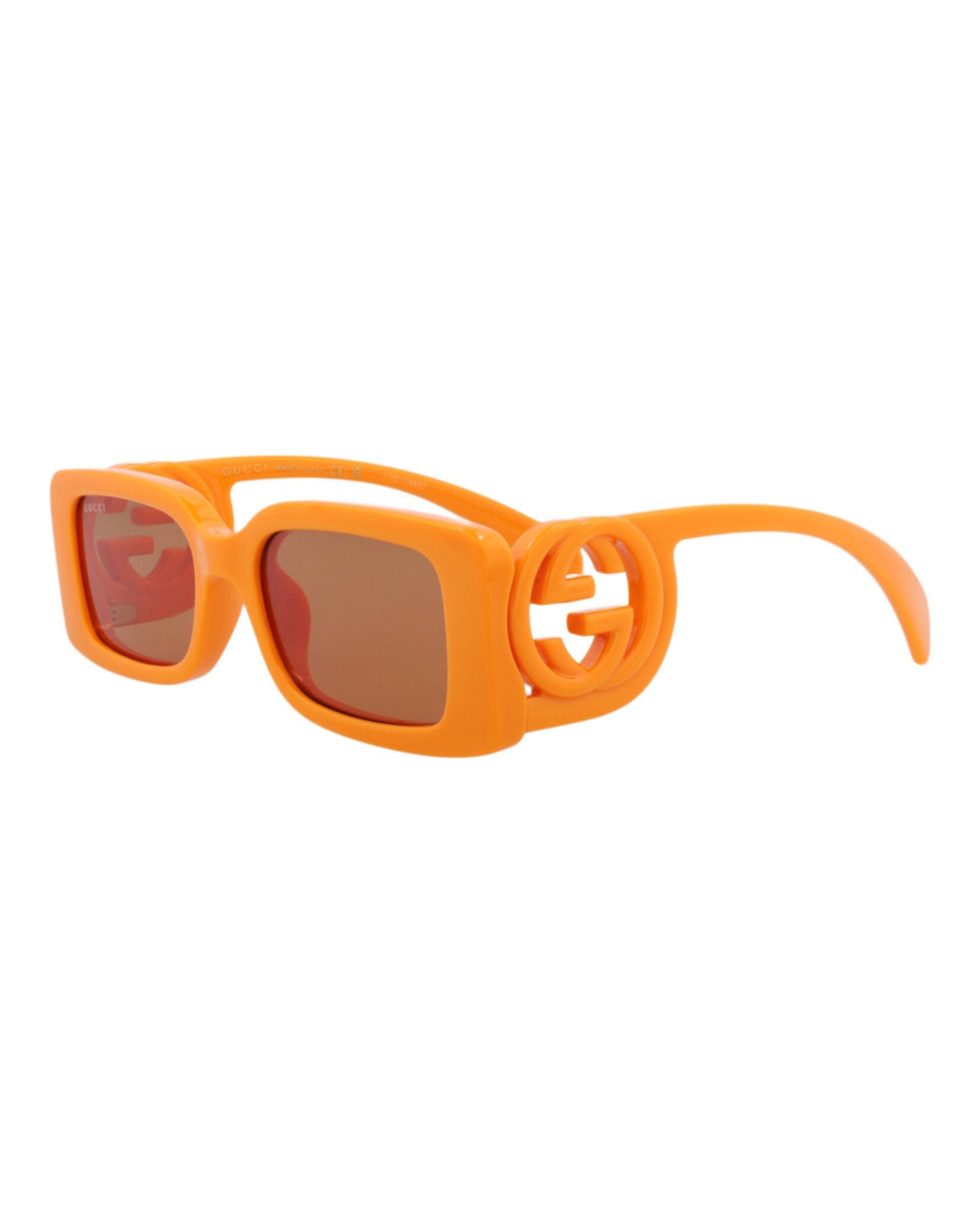 Gucci Womens Square/Rectangle Orange Orange Brown Fashion Designer Eyewear