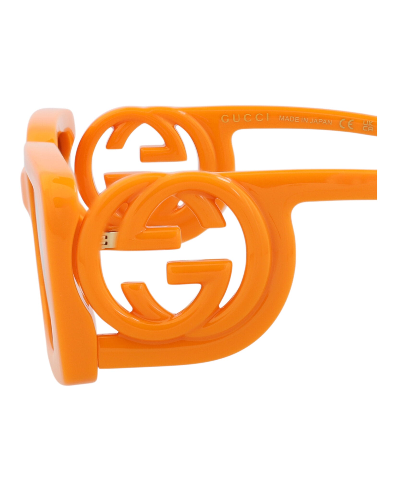 Gucci Womens Square/Rectangle Orange Orange Brown Fashion Designer Eyewear