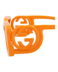 Gucci Womens Square/Rectangle Orange Orange Brown Fashion Designer Eyewear