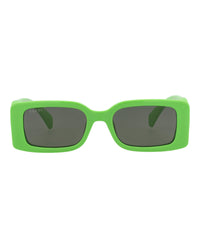 Gucci Womens Square/Rectangle Green Green Grey Fashion Designer Eyewear