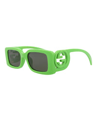 Gucci Womens Square/Rectangle Green Green Grey Fashion Designer Eyewear