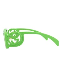 Gucci Womens Square/Rectangle Green Green Grey Fashion Designer Eyewear