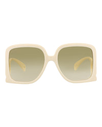 Gucci Womens Square/Rectangle Ivory Ivory Brown Fashion Designer Eyewear