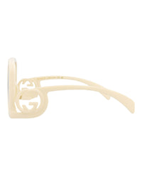 Gucci Womens Square/Rectangle Ivory Ivory Brown Fashion Designer Eyewear