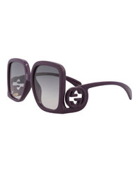 Gucci Gucci Womens Square/Rectangle Violet Violet Grey Fashion Designer Eyewear