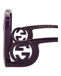 Gucci Gucci Womens Square/Rectangle Violet Violet Grey Fashion Designer Eyewear