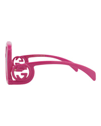 Gucci Gucci Womens Square/Rectangle Fuchsia Fuchsia Violet Fashion Designer Eyewear