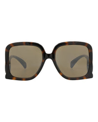 Gucci Womens Square/Rectangle Havana Havana Brown Fashion Designer Eyewear