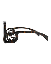 Gucci Womens Square/Rectangle Havana Havana Brown Fashion Designer Eyewear