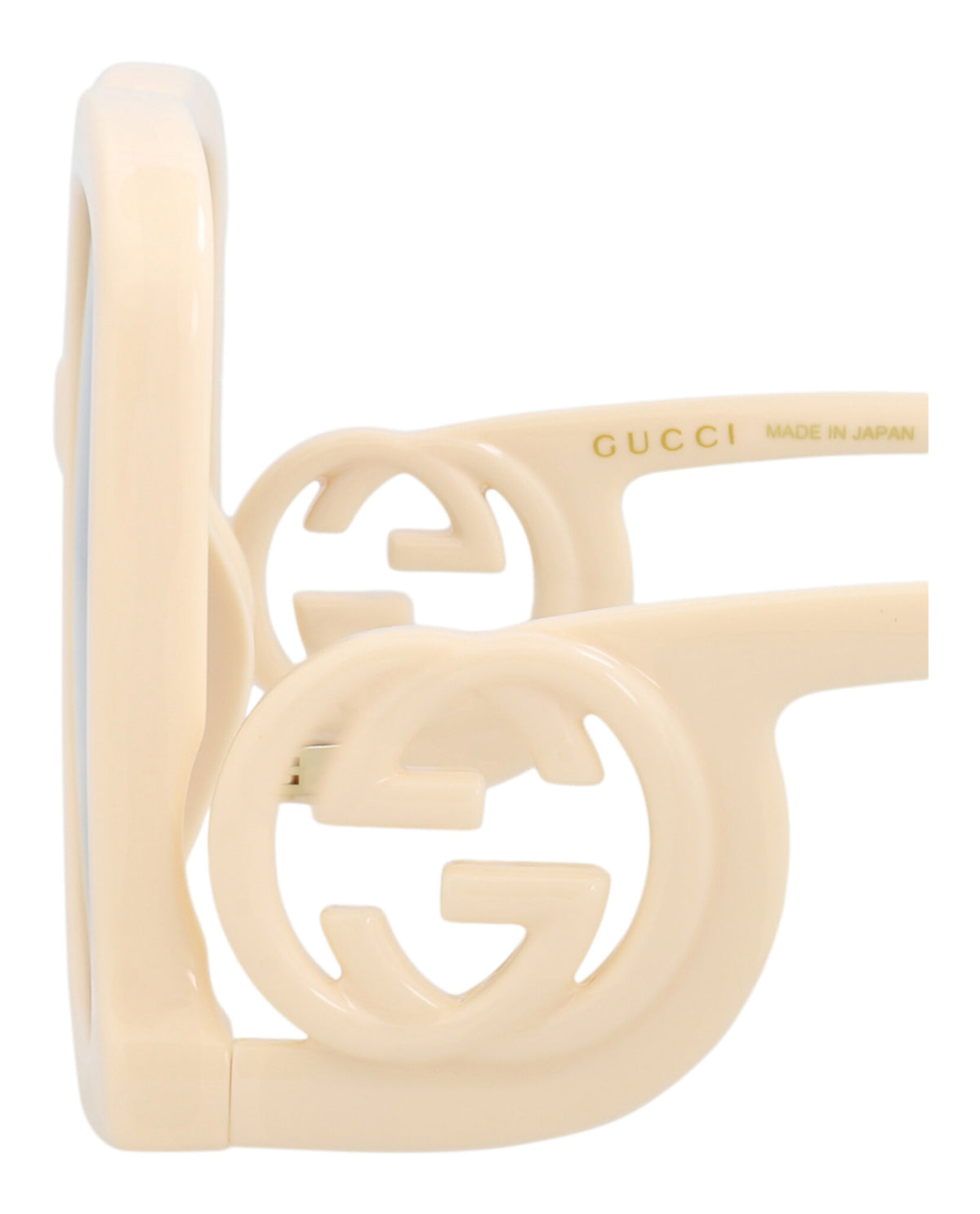 Gucci Womens Square/Rectangle Ivory Ivory Grey Fashion Designer Eyewear