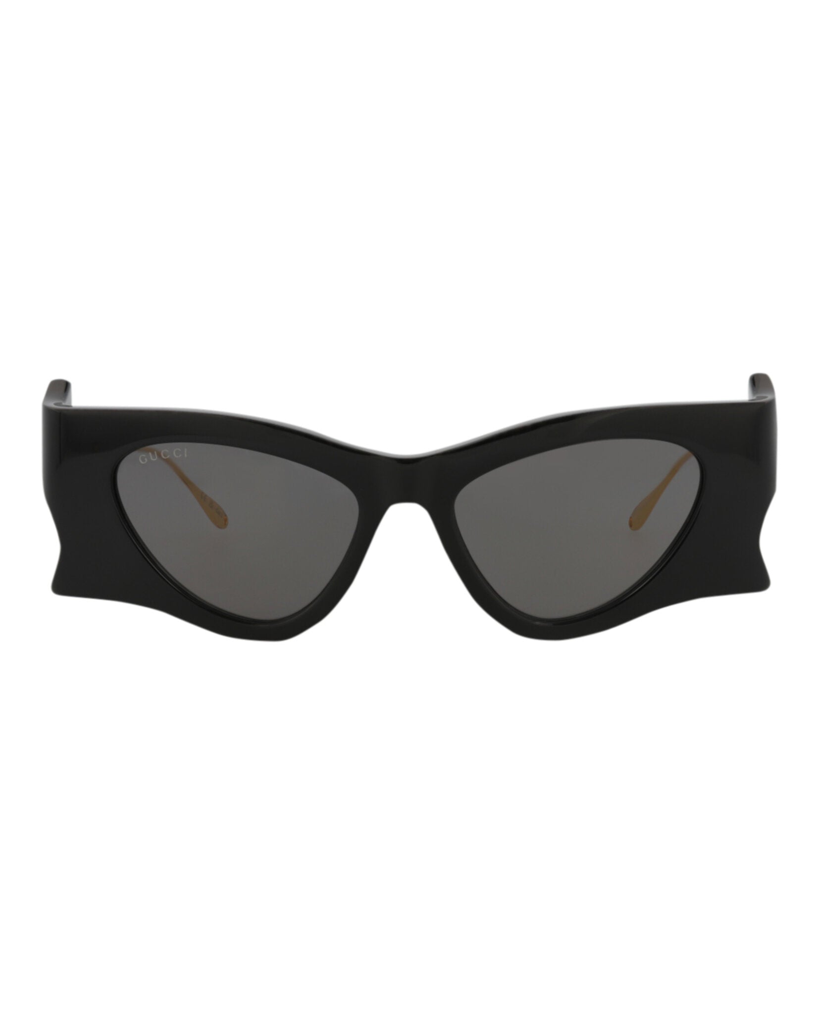 Gucci Womens Cat Eye Black Gold Grey Fashion Designer Eyewear