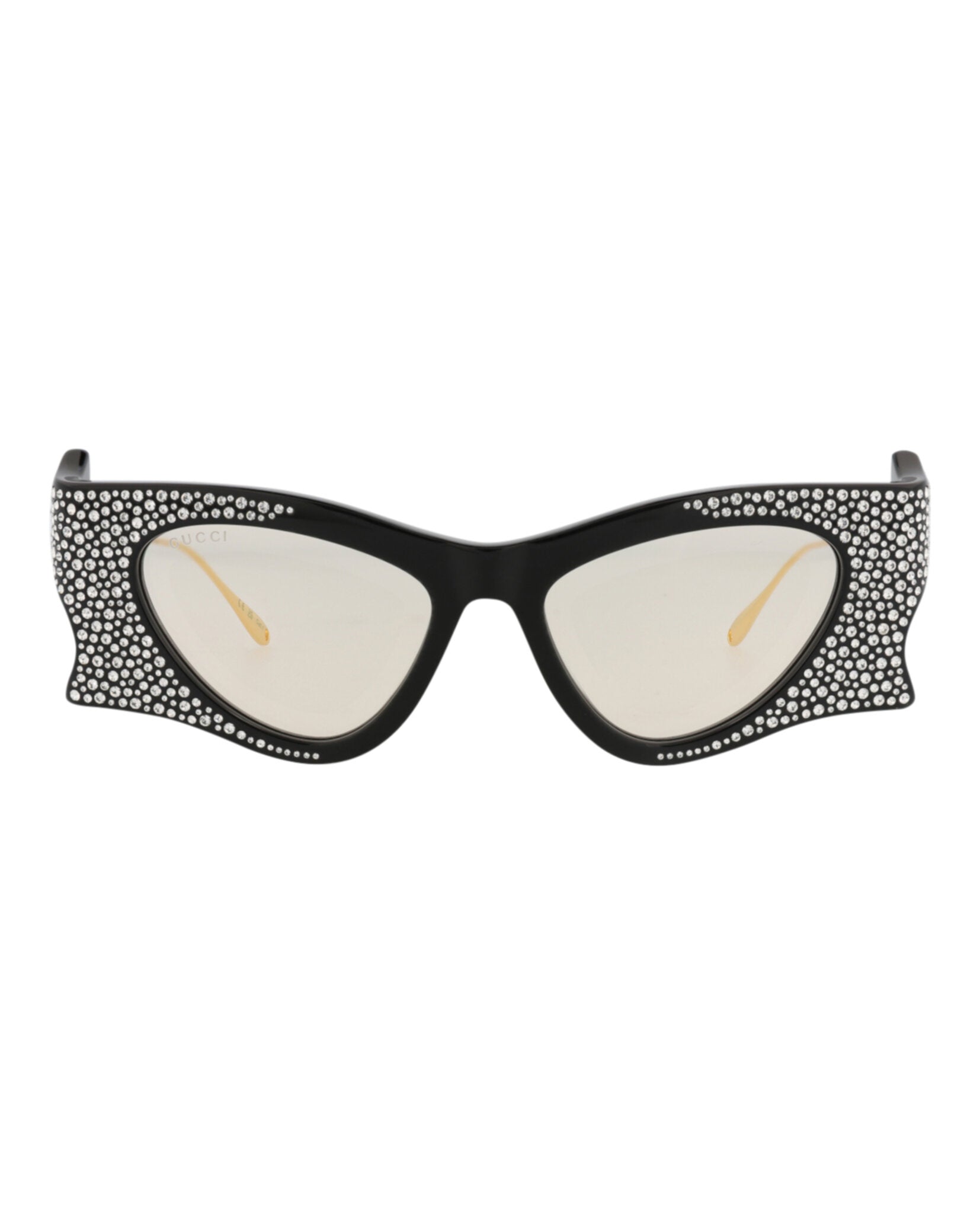 Gucci Womens Cat Eye Black Gold Yellow Fashion Designer Eyewear