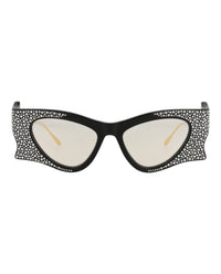 Gucci Womens Cat Eye Black Gold Yellow Fashion Designer Eyewear