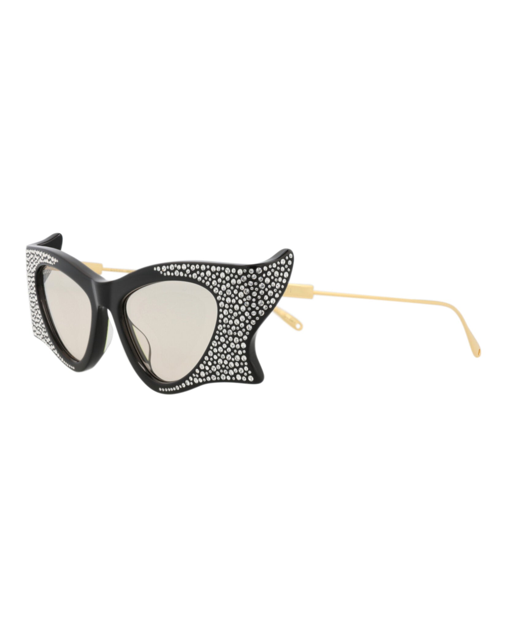 Gucci Womens Cat Eye Black Gold Yellow Fashion Designer Eyewear