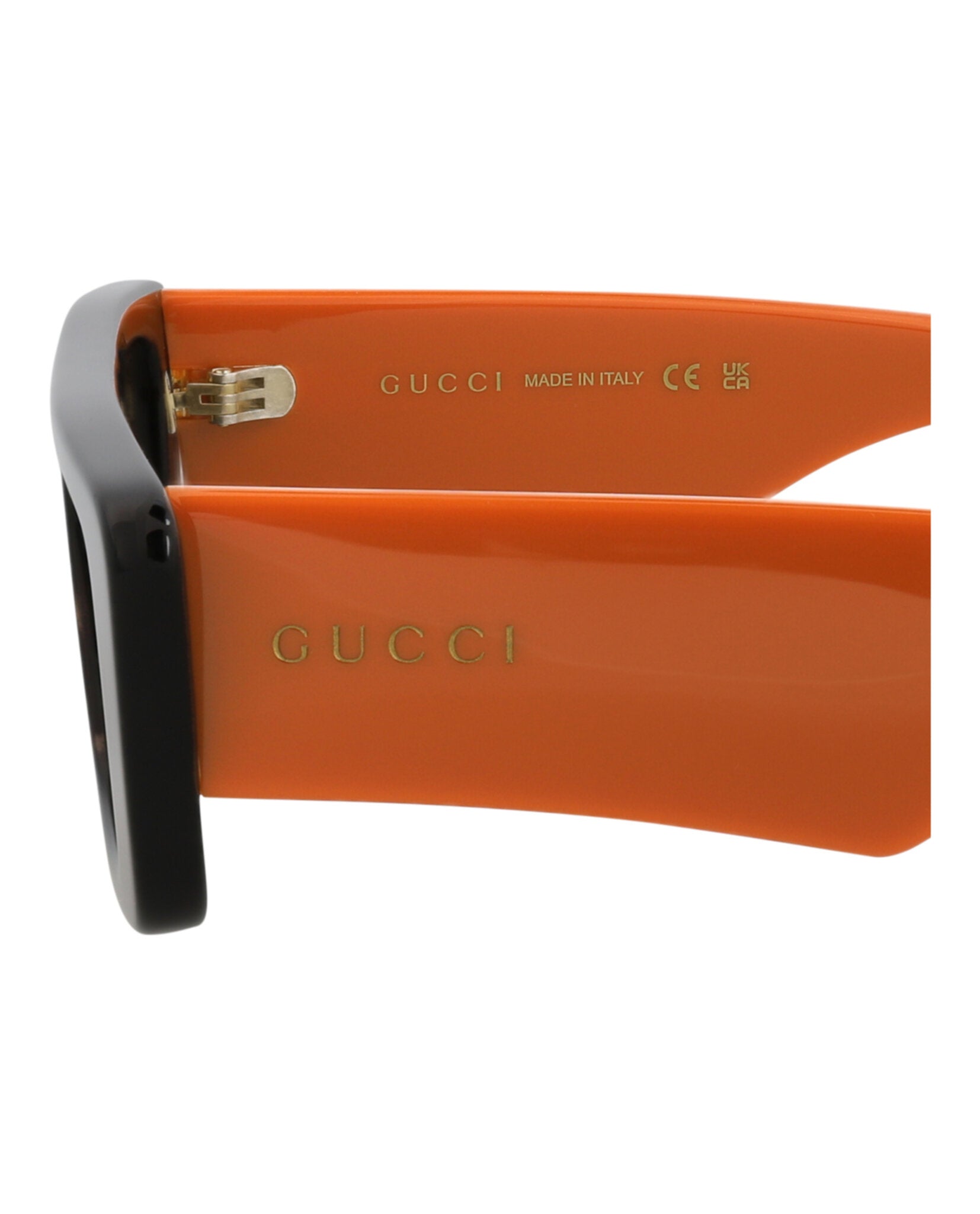 Gucci Mens Square/Rectangle Havana Orange Brown Fashion Designer Eyewear